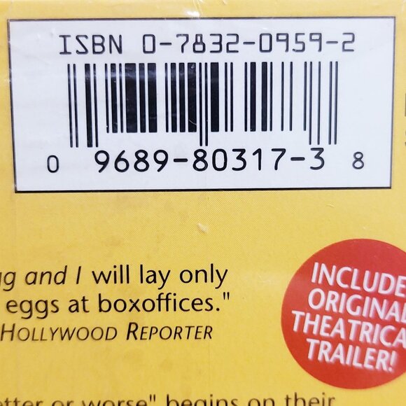 The Egg and I VHS 1997 New Sealed - Picture 8 of 8